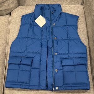 Beyond Yoga Blue Gem Puffer Vest | Front Pockets | Size XS
